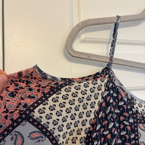 Umgee Patchwork Floral Paisley Bohemian Ruffle Bell Sleeve Dress Cottagecore M - Picture 8 of 13